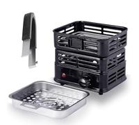 Quemador de carbón turbo multiusos 3D, quemador eléctrico multiusos de carbón de coco, zonas de calentamiento de arranque con pinzas desmontables de acero inoxidable, quemador de bobina de cubo de