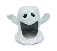 Quemador de esencias de cerámica para aceites Esenciales y Cera perfumada Wax Melts - Fantasma Blanco, Adorno y decoración para Halloween y Fiestas temáticas