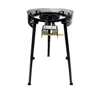 Quemador de Gas con 2 Anillos 58 cm Negro