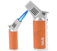 Quemador de gas de cocina recargable con llama ajustable - Quemador de flambeo para crème brûlée, barbacoa, barbacoa, bricolaje, camping y fabricación de joyas, resistente al viento y seguro (sin gas)