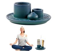 Quemador De Incienso 4 En 1, Cuenco De Incienso, Quemador De Incienso De Cerámica, Porta Incienso, Cuenco De Incienso De Cerámica para Varillas De Incienso, Palo Santo, Salvia Blanca