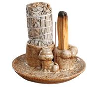 Quemador De Incienso 4 En 1 Quemador Palos Santo Porta Salvia Soporte Incienso De Ceramica Accesorios De Meditación Y Yoga Decoración del Hogar
