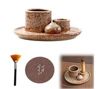 Quemador de Incienso 4 en 1, Soporte de Incienso de Cerámica Soporte para Palo Santo, Quemar Salvia, Varillas Incienso, Cuenco para Difuminar Bandeja Colector de Cenizas para Sala de Meditación/Yoga