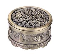 Quemador De Incienso Chino Tradicional Metal Vintage Palo Cono De Humo Artesanía Flor Incensario Decoración De Habitación (Pequeño- Dorado)