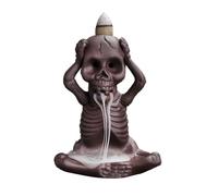 Quemador de incienso con decoración de calavera | Soporte de incienso de cono de reflujo de calavera - Decoración del hogar con cascada de aromaterapia, ayuda a relajar el estado de ánimo, crea un amb