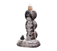 Quemador de incienso, con forma de calavera, soporte creativo para cascada, Halloween, aromaterapia, diseño de cráneo, versátil Zsmoke Flows Back - Soporte con 20 adornos para tablet