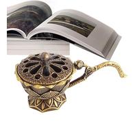 Quemador de incienso con forma de flor, escultura de incienso con tapa, quemador de incienso de cono de cerámica con diseño floral, quemador de incienso en forma de flor, decoración de mesa para yoga