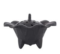 Quemador de Incienso de caldero con Tapa de Hierro Fundido Cauldron con Quemador de Incienso Decorativo de Halloween de Borde Ondulado para brujería, meditación, Decoraciones