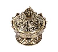 Quemador de Incienso de carbón, aleación de cinc Quemador de Incienso Vintage en Forma de Loto de carbón, Incienso, para casa, Oficina, 2,71 x 7 cm, Bronce