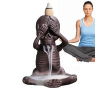 Quemador de incienso de cascada de calavera, quemador de incienso de cono de cascada de calavera, decoración del hogar de estilo clásico que crea un ambiente cálido para el hogar, yoga, aromaterapia