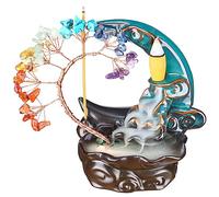 Quemador de Incienso de cerámica con diseño de Cascada y Luna, 7 Chakras, árbol de Cristal, Soporte de Incienso Namaste, Yoga, meditación y decoración del hogar