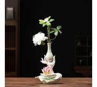Quemador de incienso de cerámica Lotus Bergamota con anillo de luz LED, soporte para varillas de incienso con diseño de cascada para relajación en el hogar y aromaterapia (color: D)