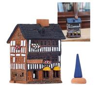 Quemador de incienso de cerámica para velas de té, decoración del hogar, regalo único de Navidad o cumpleaños, réplica de la casa en Mont St. Michel, Francia