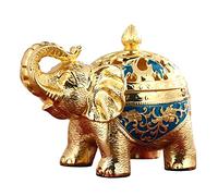 Quemador de Incienso de Elefante único: Estatua de aleación de Zinc para meditación y relajación.