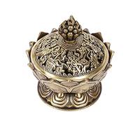 Quemador de Incienso de Humo de reflujo Vintage, Soporte de Incienso de Cono de Palo de Loto de 6,9 x 7 cm, Adorno de aromaterapia para decoración del hogar(Bronce Pequeño)