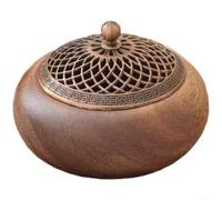 Quemador de incienso de madera de nogal macizo de 11 cm para decoración zen