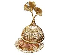 Quemador de Incienso de Metal árabe,Quemador de Incienso Dorado - Quemador de Incienso de Cono de aleación Dorada - Soporte aromático, decoración del hogar, decoración de Mesa para Adorno de Luckxing