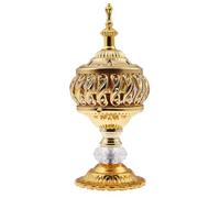 Quemador de incienso de metal vintage, incensario griego, soporte para velas de hierro dorado, 30 cm