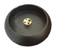 Quemador de Incienso de Viaje con Forma de Cuenco de Madera Maciza de Palisandro y ébano, Redondo, de Cuatro Agujeros, de sándalo y agar for Interiores.(Black)