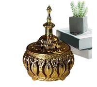 Quemador de incienso | Decoración de incensario de metal estilo árabe, quemador de incienso de bobina de cono vintage con tapa, para yoga, spa, sala de estar, dormitorio, meditación, iglesia cristiana