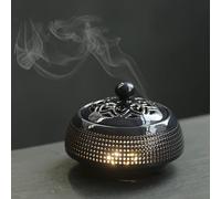 Quemador De Incienso Eléctrico, Incensario De Cerámica, Estufa Electrónica De Aromaterapia, Soporte De Incienso De Cerámica, Calefacción Regulada, Luz Nocturna, Quemador(Azul)