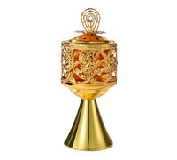 Quemador de incienso incensario, diseño de Oriente Medio, portavelas árabe dorado, elegante decoración espiritual, ideal para relajación, yoga, perfecto para el hogar, sala de estar, lugar de trabajo