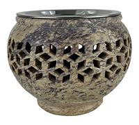 Quemador de Incienso Maxi Eridanus esteatita con Filtro de Acero Inoxidable, alt.: 11,5 cm, Ø 15 cm