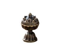 Quemador de incienso retro, cuenco de incienso chino de loto con tapa, soporte para incienso, para casa, oficina, escritorio, decoración del hogar, meditación y yoga, color bronce