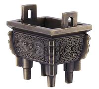 Quemador de incienso trípode, diseño de dragón chino antiguo, incensario decorativo de bronce rojo for hogar oficina templo meditación y ceremonias tradicionales