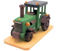 Quemador de Incienso XXL Hecho a Mano, Figura de Humo, Quemador de Incienso, Tractor de Incienso, Regalo para los Amantes de los Tractores de Madera en Verde, 36 x 16 x 19 cm.