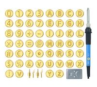 Quemador de madera pirografía - Juego de sellos de madera - Lápiz de combustión regulable con plantillas de letras y números para técnicas de grabado y proyectos de manualidades