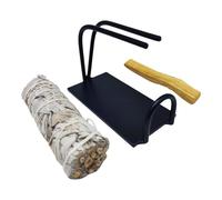 Quemador de Palo Santo Fabricado en Metal incluye1 Ramillete de Salvia Blanca apiana de Unos 10 cm de Largo y Unos 25 Gramos Aproximadamente y un trozo de Palo Santo de Regalo