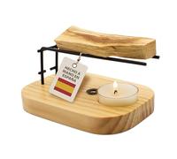 Quemador de Palo Santo, Incienso, Stick y Conos - Artesanal - SYS Aromas | Incensario de Madera con Soporte de Metal Negro | Yoga, Meditación y Decoración del Hogar | Artesanal Hecho en España