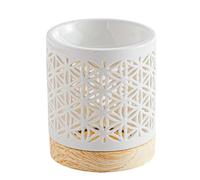 Quemador de Perfume de cerámica con Flor de la Vida, encerador de Cera Fondant perfumada, Objeto Artesano Porta-horhoroterapia, fácil - Difusor de Aromas, decoración de Regalo Moderno simbólico - 50