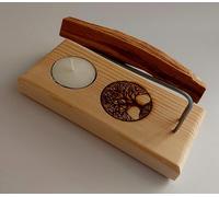 Quemador Hecho a Mano para Palo Santo, Inciensos o Atados, Arbol de la Vida, con Varillas metalicas, Palo Santo y Vela de te. Armoniza Tus Espacios, da Paz y Tranquilidad.