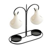 Quemadores de aceite esencial de metal, soporte para velas de té, doble cerámica, aromaterapia, difusor de fusión para relajación