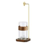 Quemadores de Incienso anticenizas, atrapasueños de Vidrio para meditaciones, Yoga, SPA, decoración del hogar, Soporte de Madera para Palos, quemadores con recogedor de Botellas