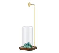 Quemadores de Incienso anticenizas, atrapasueños de Vidrio para meditaciones, Yoga, SPA, decoración del hogar, Soporte de Madera para Palos, quemadores con recogedor de Botellas