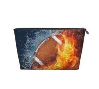 Quemando fútbol Americano en Fuego, Bolsa de artículos de tocador Bolsa de Maquillaje Bolsa de cosméticos Bolsa de artículos de tocador de Viaje portátil