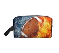 Quemando fútbol Americano en Fuego, Bolsa de Maquillaje Bolsa de cosméticos Bolsa de artículos de tocador de Viaje portátil Organizador de Bolsa de Maquillaje