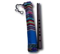 Quena - Flauta de jacarandá andina hecha a mano, aprox. 38 cm y bolsa protectora decorada hecha a mano.