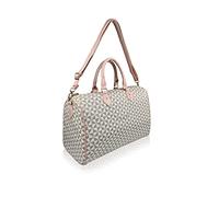 Quenchy London Bolsas de Viaje de Tamaño Mediano para Vacaciones - Kit de Entrenamiento Ideal para Mujeres - Equipaje de Mano para Cabina de Equipaje QL317BeP, Beige Pink PU