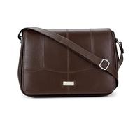 Quenchy London - Bolso de Mano de Cuero Auténtica para Mujer con Tres Compartimentos - Bandolera con 8 bolsillos - Correa de Hombro Ajustable - Bolsos de Hombro de Diseño - QL966BCH