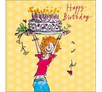 Quentin Blake Big Cake Happy Birthday Greeting Card Square Humour Range Cards