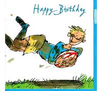 Quentin Blake Rugby Happy Birthday Greeting Card Square Humour Range Cards