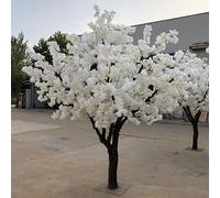 Quepiem - Árbol artificial de cerezo blanco para interiores y exteriores, flores de seda realistas para decoración de hotel, boda y dormitorio