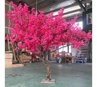 Quepiem Árboles Artificiales de Flor de Ciruelo, Hermosa simulación de Interior y Exterior, Flor de buganvilla Falsa, Hojas realistas, réplica de Planta Artificial(2.5 * 2m)