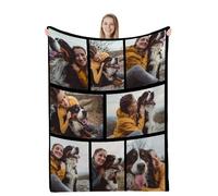 Quepitty Cestas de regalo para mujer, manta con imagen, manta personalizada para el día del padre, felpa con texto en inglés "Best Daddy Ever" (El mejor papá de la historia), familia, marido, hombres