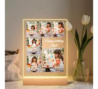 Quepitty Luz nocturna personalizada para adolescentes y padres, marco de fotos personalizado con brillo LED, regalo de cumpleaños pensado para niños