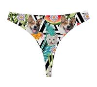 Quepitty Tanga personalizada para mujer, tanga personalizada, bragas con texto en inglés "Face On It", para San Valentín, Navidad, Hojas - Rayas, XS